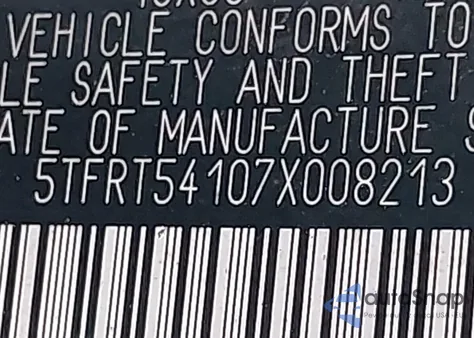 2007 Toyota Tundra Sr5 4.7L V8 z USA, uszkodzony, nr VIN 5TFRT54107X008213